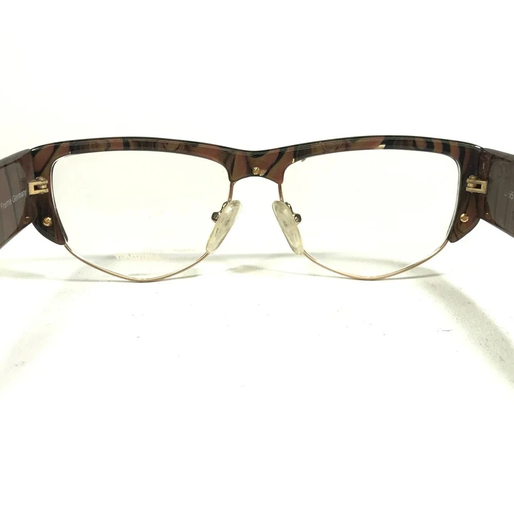 Vintage Meitzner Eyeglasses Frames OVADA COL.966 Brown Gold Oversized 55-16-140